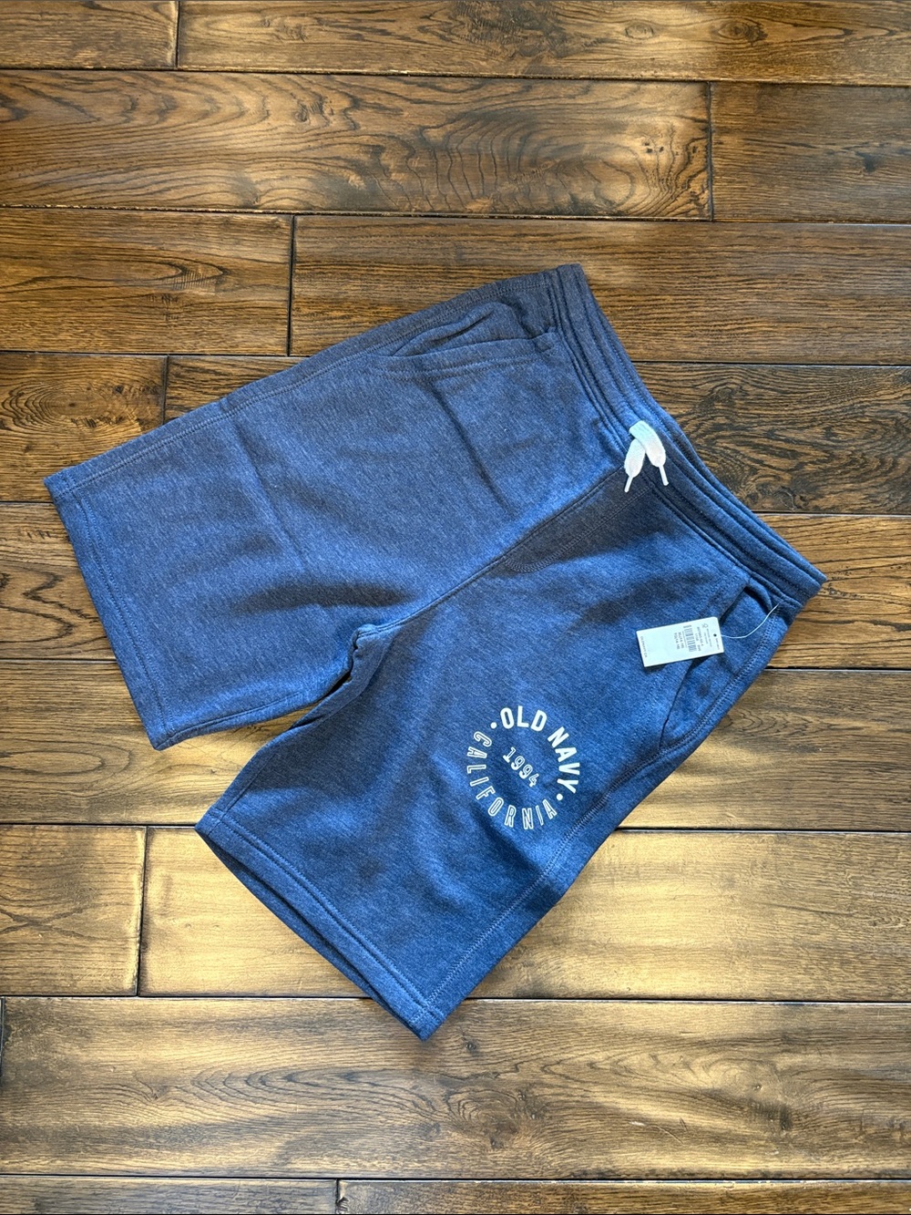 NWT Old Navy Kids Heather Navy Athletic Knit Shorts with Drawstring